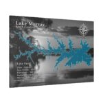 Lake Murray Lake Map - Black and White