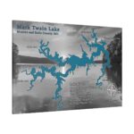 Mark Twain Lake Map - Black and White