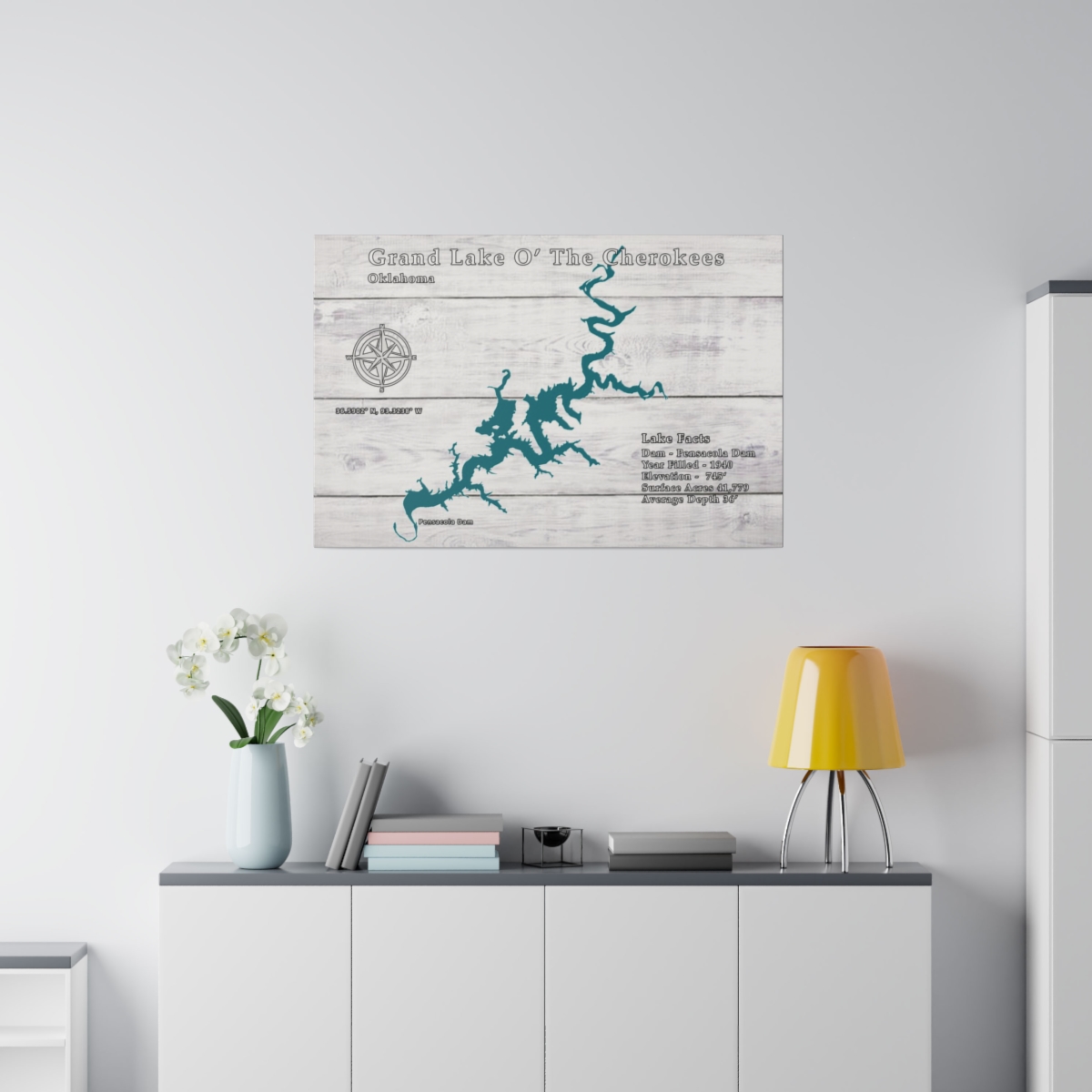 Lake Maps Home Decor