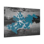 Lake Minnetonka Lake Map - Black and White