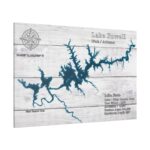 Lake Powell Lake Map - White Washed Wood