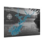 Lake Lanier Lake Map - Black and White