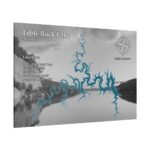 Table Rock Lake Map - Black and White