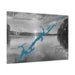 Lake Guntersville Lake Map - Black and White