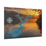 Lake Lanier Lake Map Sunset Design