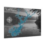 Lake Lanier Lake Map Black And White Design