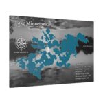 Lake Minnetonka Lake Map - Black and White